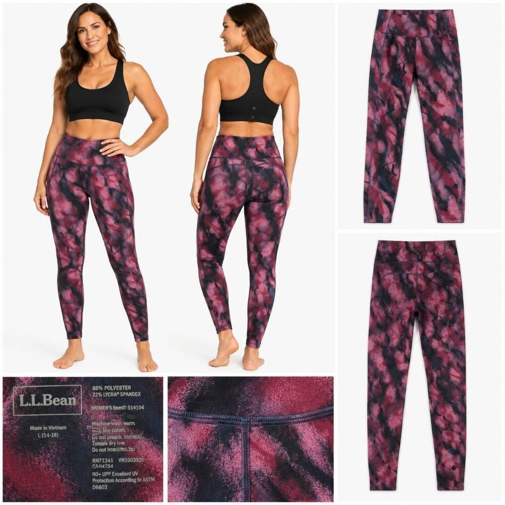 L.L.Bean Print High Rise Leggings Women's Large